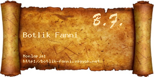Botlik Fanni névjegykártya