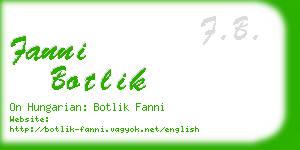 fanni botlik business card